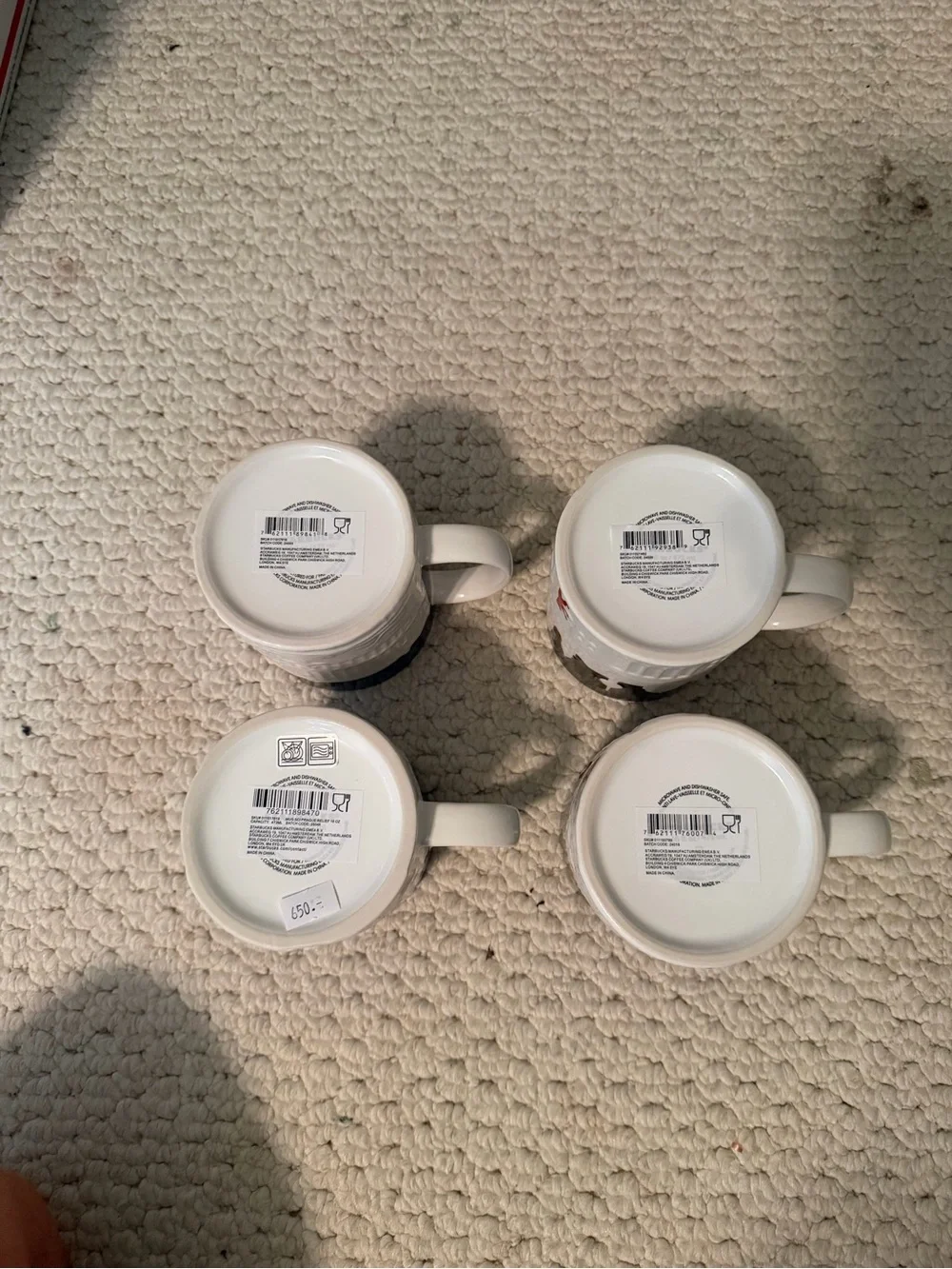 Starbucks 4 Relief Mugs (Paris Berlin Prague Athens)